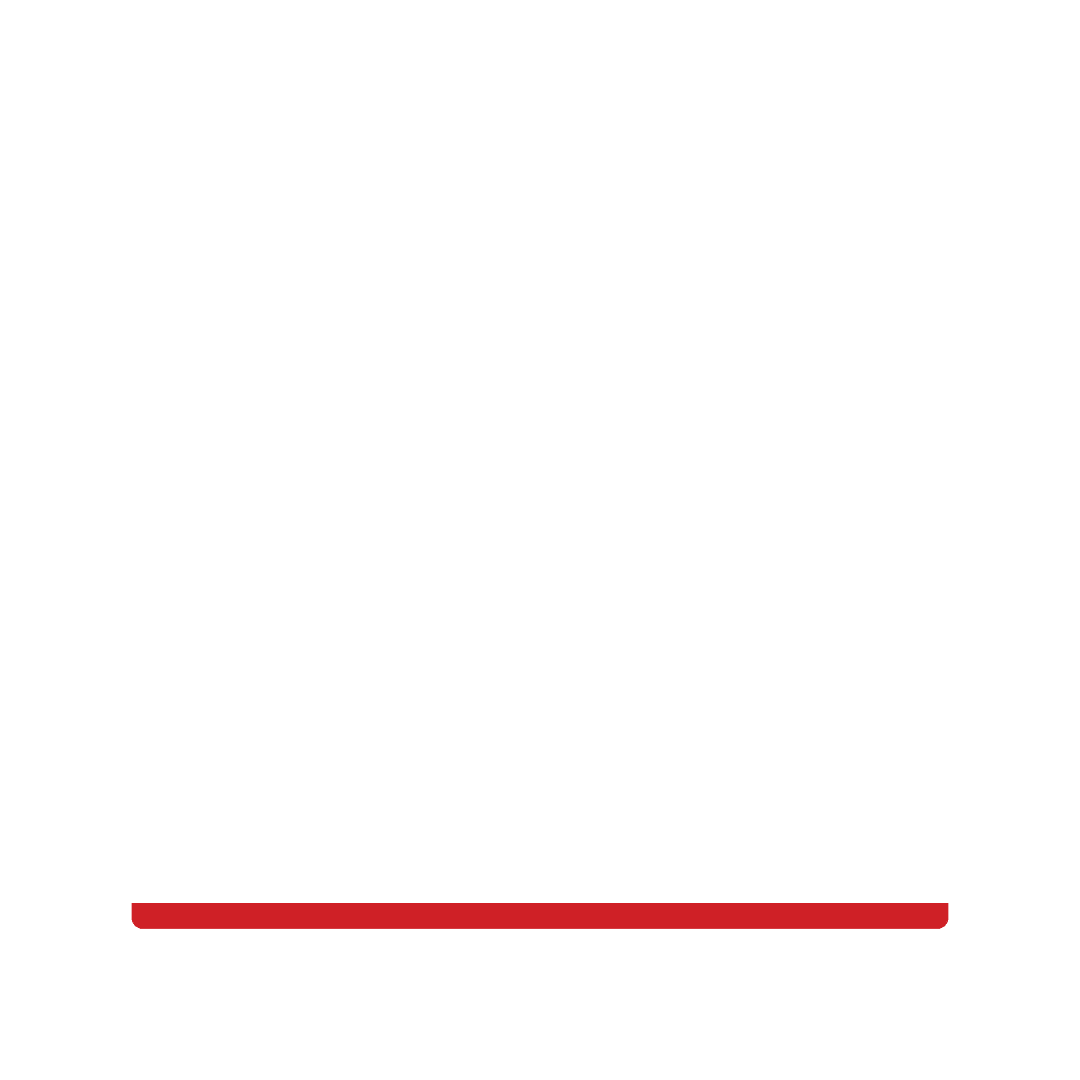 A white square sign with a large gray letter "P" in the center, bordered by a thin gray outline and a solid red line at the bottom.